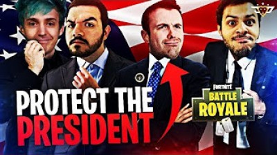 Protect the President at Fortnite Battle Royale - Ninja, Dr.Lupo, BasicallyIDoWrk & CourageJD