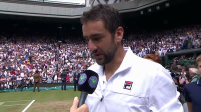 Marin Cilic crying after losing the Wimbledon final