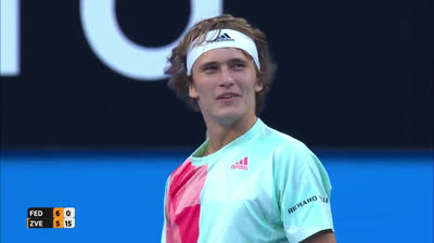 Roger Federer helps Alexander Zverev to win the point