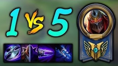 Zed perfect 1v5 Pentakill - League of Legends