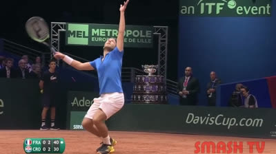 Lucas Pouille vs Marin Cilic - HIGHLIGHTS Davis Cup 2018