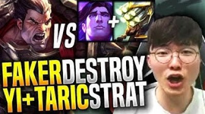 FAKER usa a DARIUS Mid vs Master Yi & Taric - League of Legends