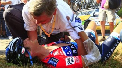 Unbelievable crash of Frank Schleck