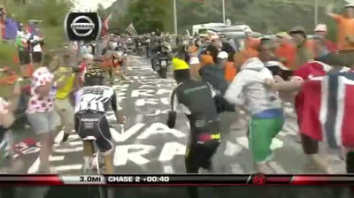 Alberto Contador punches fan