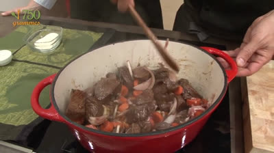 Beef Bourguignon. French style