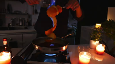 Crepe Suzette. Homemade dessert