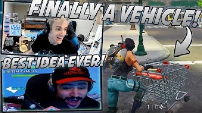 Ninja, Dakotaz & CDN trying the Shopping Cart Vehicle - Fortnite Battle Royale